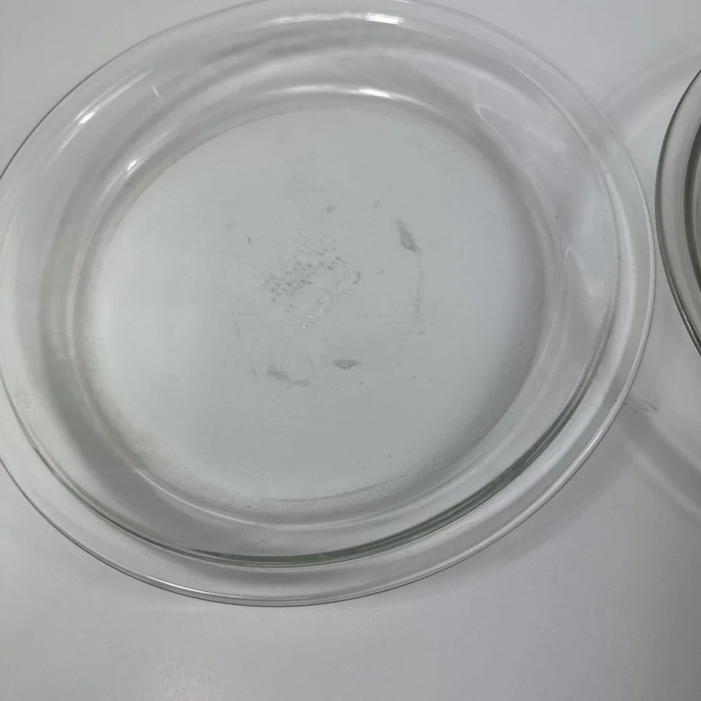 2‎ Vintage Pyrex Pie Baking Dish Pan Corning USA #209 Glass  9 inch
